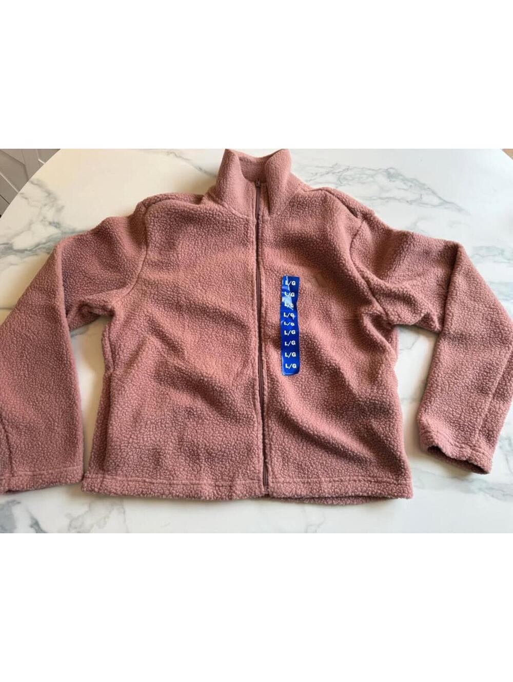 Adidas Pink Sherpa Full Zip Jacket L/G